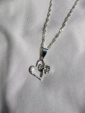 Collar Corazón con Lazo de Plata 925 | Circonias Brillantes