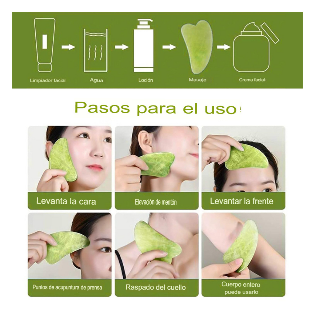 Set Facial de Jade: Rodillo + Gua Sha