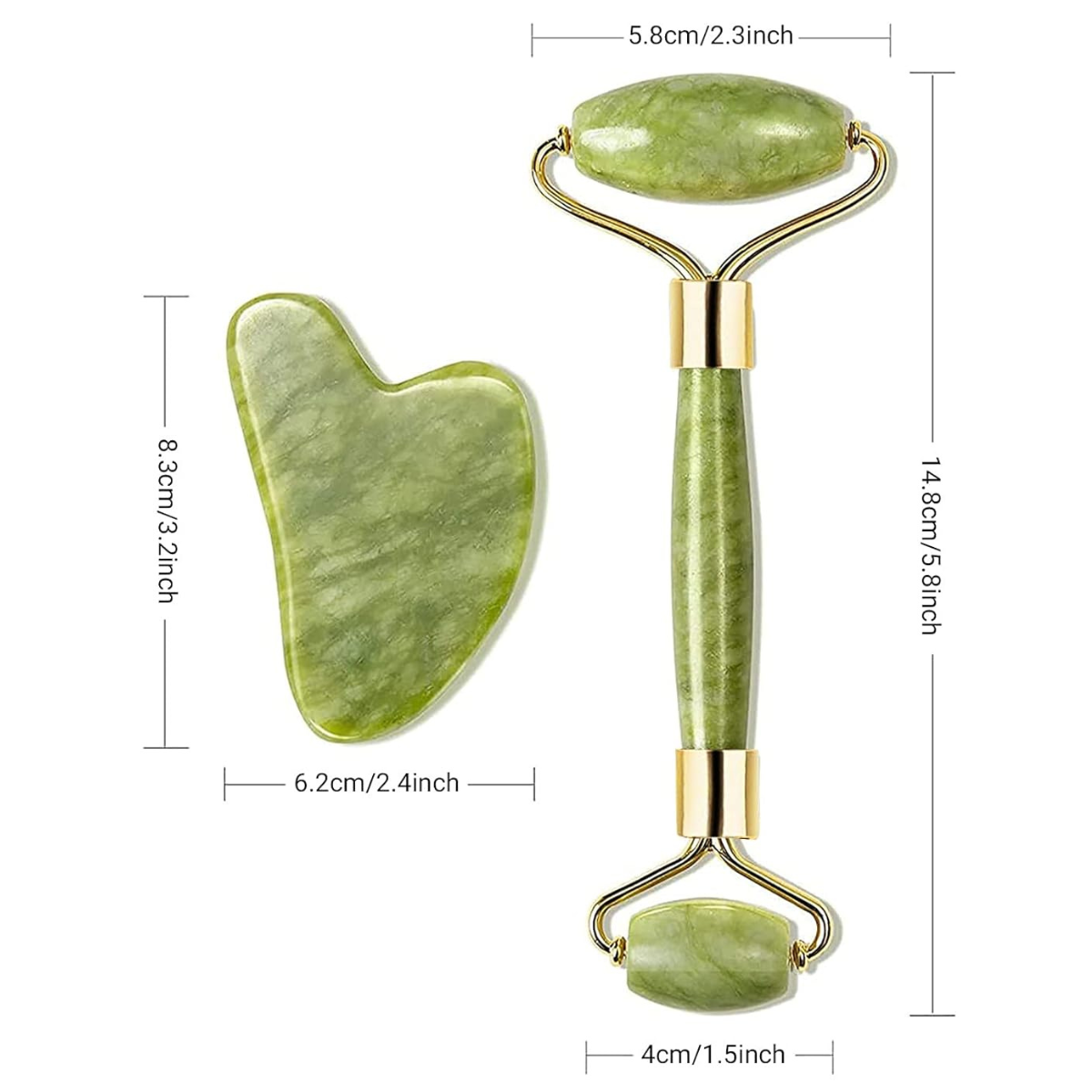 Set Facial de Jade: Rodillo + Gua Sha