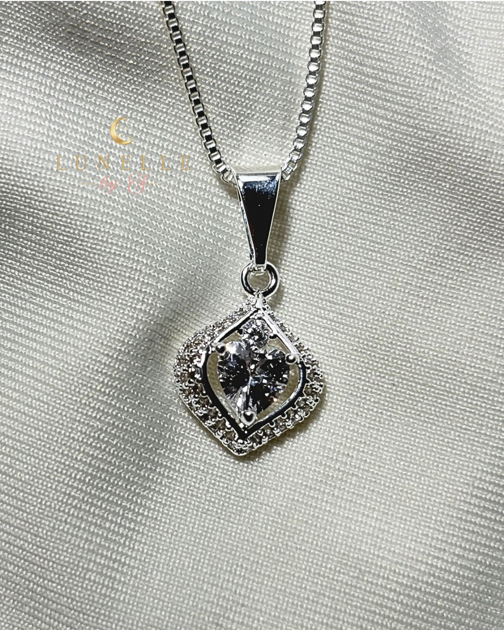 Collar Corazón Brillante • Plata 925