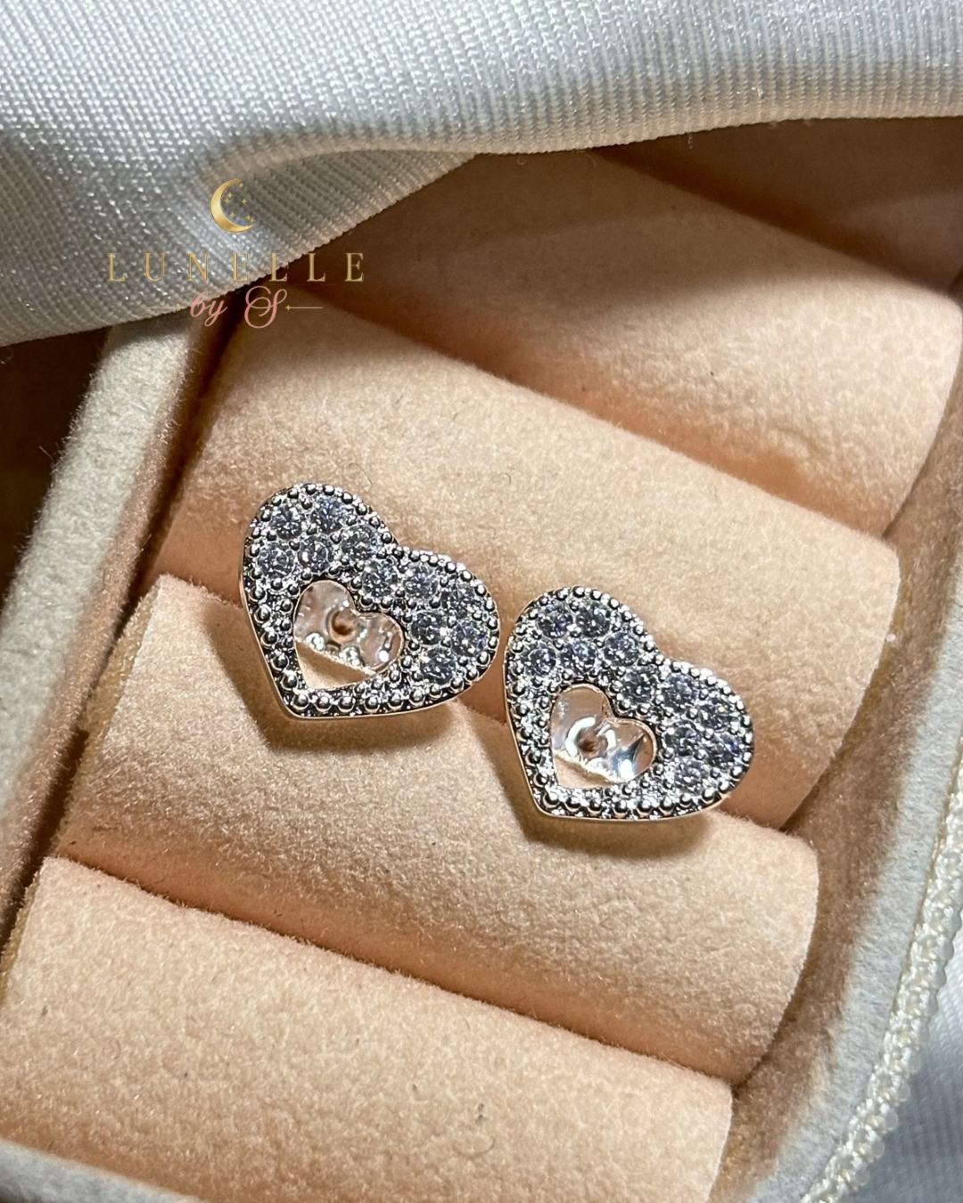 Aros Corazón Brillante • Plata 925