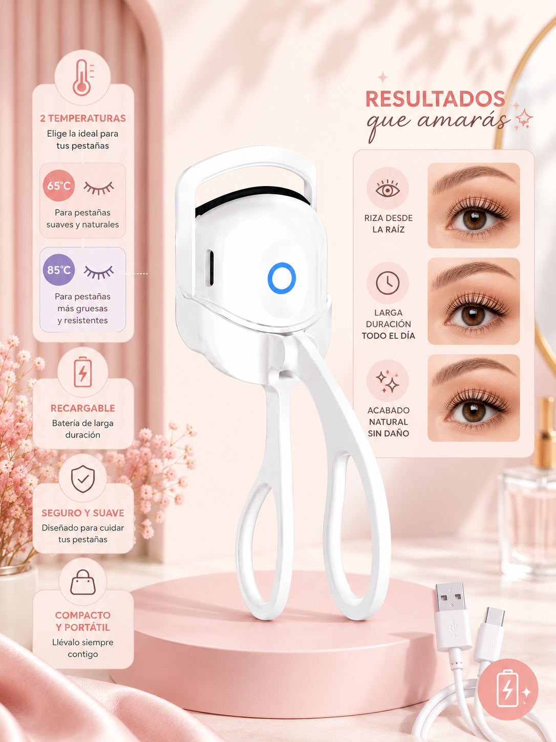 Rizador Lashglow | Eléctrico Recargable